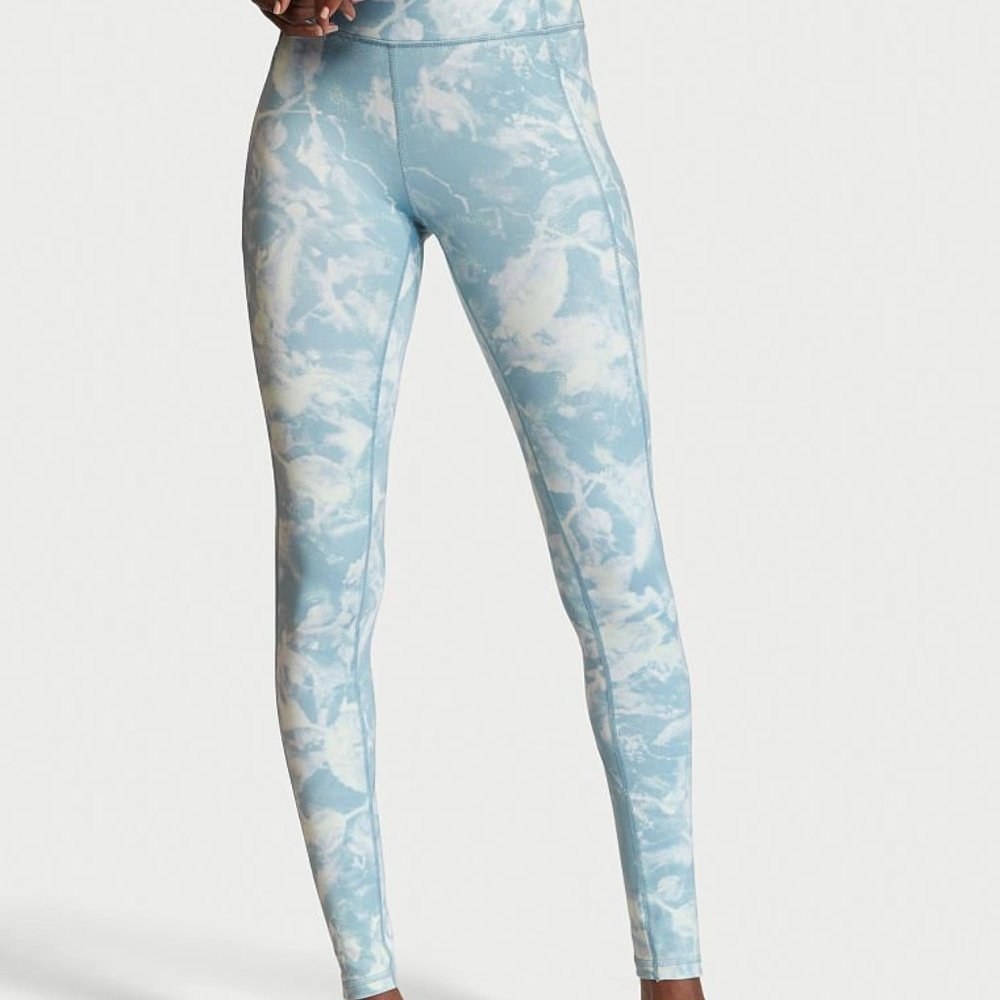NEW Victoria's Secret Essential Pocket Legging-Size 10 *Blue Frozen Texture*
